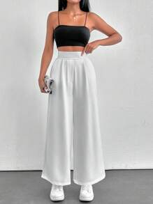 EURMUSE Petite Women's Rhinestone Lace Up Skort - White - View 3