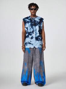 Manfinity VCAY Męski sweter bez rękawów z dzianiny w kolorze tie-dye