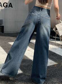 DAZY Quần denim nữ có nơ trang trí thông thường - Màu xanh lam - Xem 5