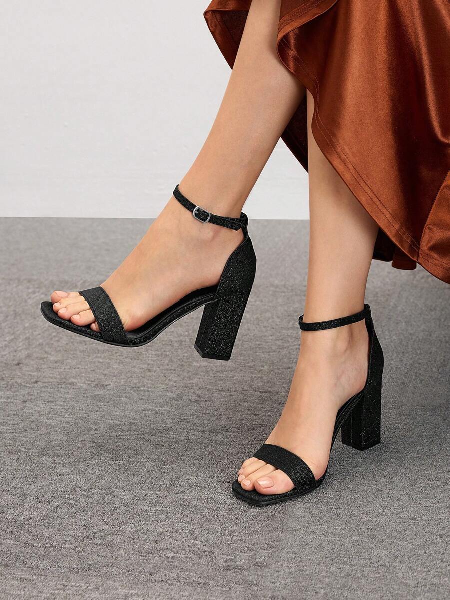 CUCCOO BIZCHIC 女士鞋 黑色闪光时尚高跟鞋 夏季婚鞋 毕业高跟鞋 舞会高跟鞋 度假鞋 夏季促销 优雅基础款 商务休闲 商务别致 万圣节 - 黑色 - 查看 1