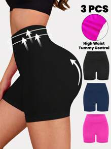 Easithlete Solid Color High Waist Seamless Sports Shorts