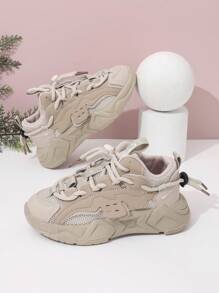 Children's Sports Shoes, New Autumn Spring Boys Girls Fashion Soft Sole Casual Sneakers, Running Shoes - Khaki - View 3