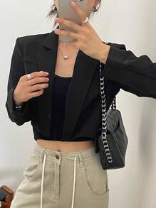DAZY 女士纯色短款西装外套，秋季商务装