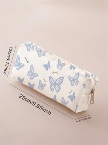 1 件蝴蝶字母图案铅笔盒 - 藍白色 - 查看 4