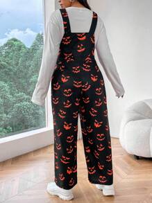 Flirla Cộng với kích thước áo liền quần thời trang in hình Halloween thông thường - Nhiều màu - Xem 2