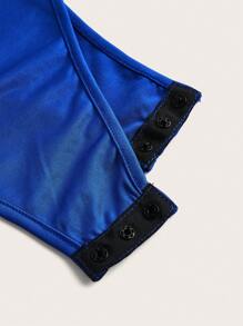 SHEIN Unity Damskie proste body z krótkim rękawem w jednolitym kolorze, codzienne noszenie