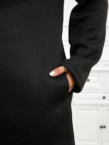 SHEIN LUNE Áo khoác dài tay kẻ sọc có cổ cỡ lớn dành cho nữ - Nhiều màu - Xem 7