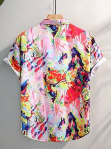 Manfinity Hypemode Men's Asymmetrical Casual Shirt - Multicolor - View 2