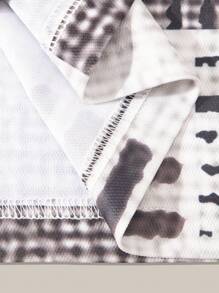 Manfinity Homme Men's Printed Zipper Short Sleeve Polo Shirt - Multicolor - View 7