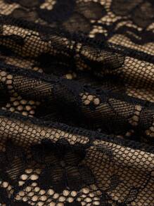 SHEIN ICON Women's Spaghetti Strap Lace Contrast Handmade 3D Flower Dress - Multicolor - View 4