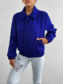 Solid Zip Up Jacket