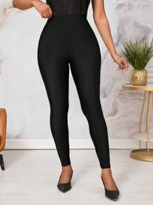 SHEIN Lady Women's Leggings ,Black Stretch Trousers