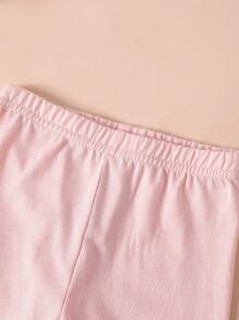 女宝宝休闲卡通豹纹长袖上衣和裤子 2 件套，春秋季