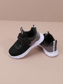 Children's Fashionable Casual Soft Bottom Breathable Mesh Campus Sports Shoes - Black - View 2