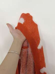 SHEIN Unity Áo len cardigan họa tiết trái tim tay raglan thường ngày cho nữ, mùa thu/đông - Nhiều màu - Xem 8