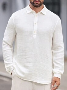 Manfinity VCAY قميص كاجوال بياقة منصرفة مناسب للياقة البدنية للرجال