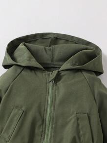 SHEIN 1 件年轻女孩绿色网眼撞色夹克，时尚百搭，适合春秋季节