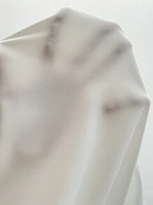 Chiquease Solid Color Asymmetrical Hem Short Sleeve Shirt - White - View 7