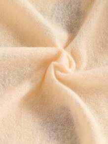 SHEIN Young Girl Plus Fleece Thick Textured Hooded Jacket With Cute Ear Design - Beige - View 8