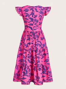 Breezaya Women's Leaf Print Random Pattern Dress