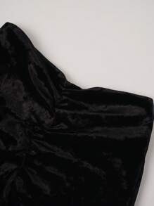 Leggings évasés en velours noir pour adolescentes - Noir - Voir 3