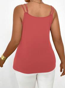 SHEIN LUNE 大码夏季休闲美国国旗印花镂空吊带背心