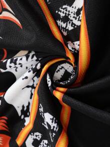 ROMWE MEN Street Life Áo thun nam cổ tròn in chữ và đại bàng, phong cách đường phố cổ điển - màu đen - Xem 5