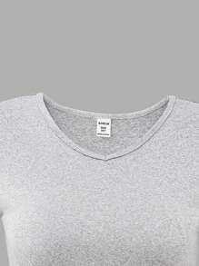 Sparklyn 3 件装 Tween Girl 休闲日常 V 领长袖 T 恤，黑白灰色