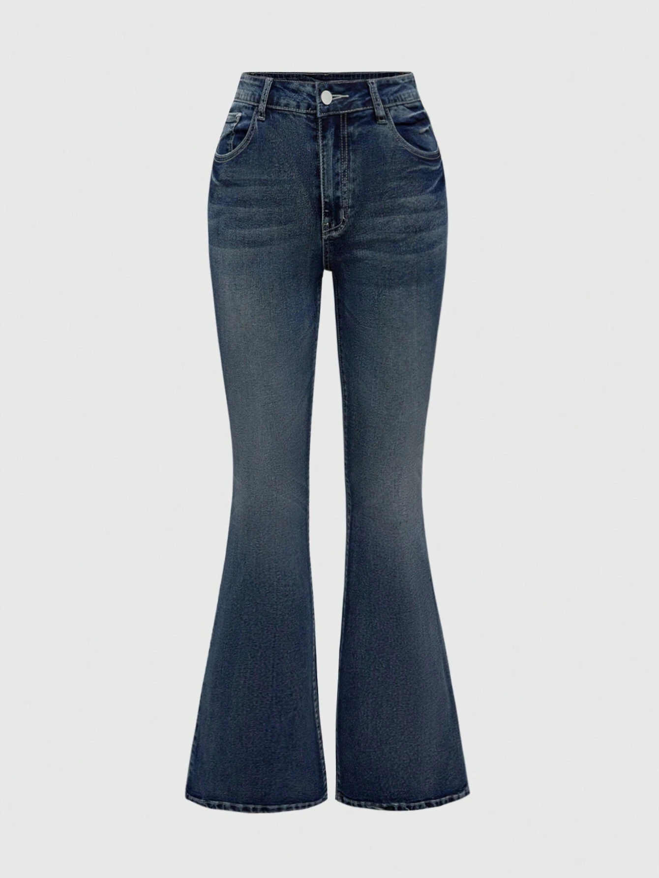 Our Goth Cross Embroidered Pocket Button Flare Leg Skinny Jeans is 