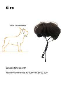 1 szt. Peruka dla psa i kota, fryzura Bob, proste włosy, akcesoria do kostiumów dla zwierząt - Brązowy - Zobacz 7