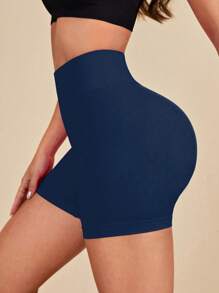 Easithlete Solid Color High Waist Seamless Sports Shorts