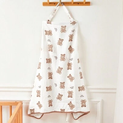Cozy Pixies 1 pieza Bata de enfermería suave y transpirable con estampado de oso para mujeres embarazadas [Certificado Oeko-Tex]