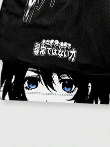 ROMWE MEN Bộ 2 áo thun tay ngắn in hình anime và quần short cho nam, thích hợp mặc hàng ngày vào mùa xuân và mùa hè, đi học - trắng - Xem 5