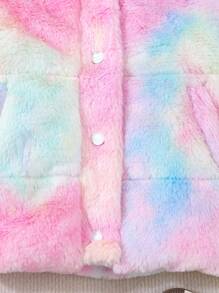 Abrigo informal acolchado con capucha y orejas 3D de felpa gruesa para bebé niña en invierno - Negro - Ver 7