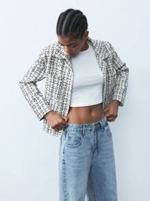 Maija Estilo urbano clásico a cuadros casual, de estilo escolar, temporada de graduación y vuelta al cole - Albaricoque - Ver 3