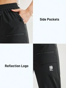 In My Nature 女士字母印花抽绳腰部拉链口袋直腿户外裤