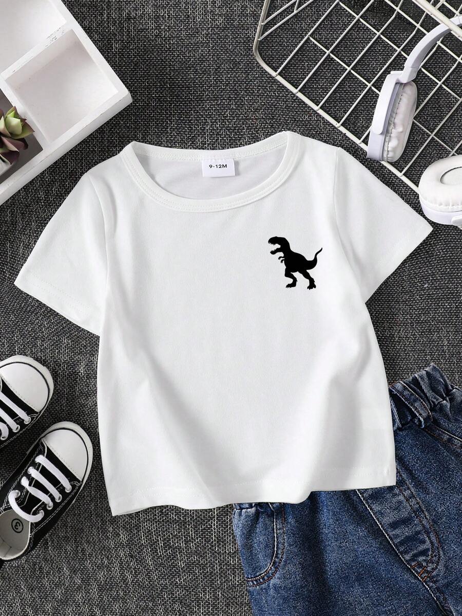 男婴休闲短袖 T 恤，夏季 - 白色 - 查看 1