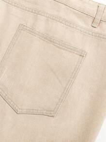 Chillumni Men's Button Distressed Design Straight Casual Comfortable Fashion Denim Jeans - Baby Pink - View 8