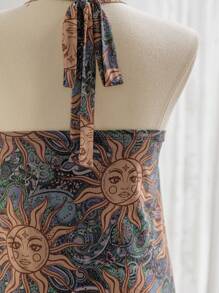 Soleia Plus Size Nữ Thường Ngày Đầy Sao In Hình Mặt Trăng Không Tay Ôm Body Mini Dành Cho Dự Tiệc, Ngày Lễ, Lễ Tốt Nghiệp, lễ Phục Sinh, Lễ Hội Âm Nhạc - Nhiều màu - Xem 3