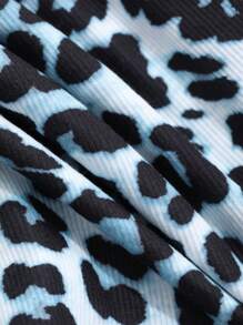 Dazy Star Women's Square Neck Fitted Leopard Print Tank Top Cheetah Print