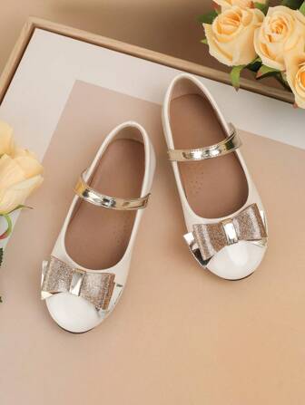 时尚百搭儿童平底鞋，新款女童蝴蝶结一脚蹬鞋