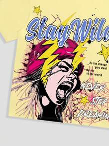 ROMWE MEN Grunge Punk Áo thun ngắn tay in chữ & hình phong cách Punk cổ điển cho nam - Nhiều màu - Xem 5