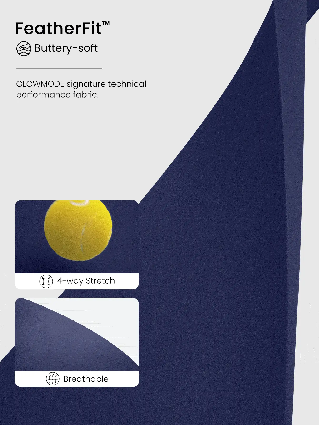 GLOWMODE 31" FeatherFit™ High-Waist Leggings With Pocket Low Impact Yoga - Dark Blue - View 5