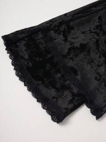 Leggings évasés en velours noir pour adolescentes - Noir - Voir 4
