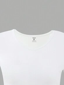 Sparklyn 3 件装 Tween Girl 休闲日常 V 领长袖 T 恤，黑白灰色