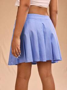 Forever 21 Plus Size Women's Fashion Casual Striped Pleated Skirt