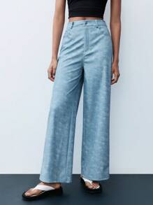 Maija Women's Front Button Pocket Simple Casual Long Pants - Grey - View 6
