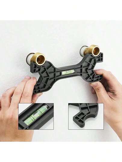 Multifunktionaler Doppelkopf-Schlüssel mit Wasserwaage, Reparatur-Schlüssel für Sanitär-Armaturen, Rohre und Toiletten, Haushalts-Werkzeug