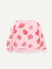 Cozy Pixies Suéter Casual com Gola Careca para Bebê Menina - Rosa chiclete - Visão 3
