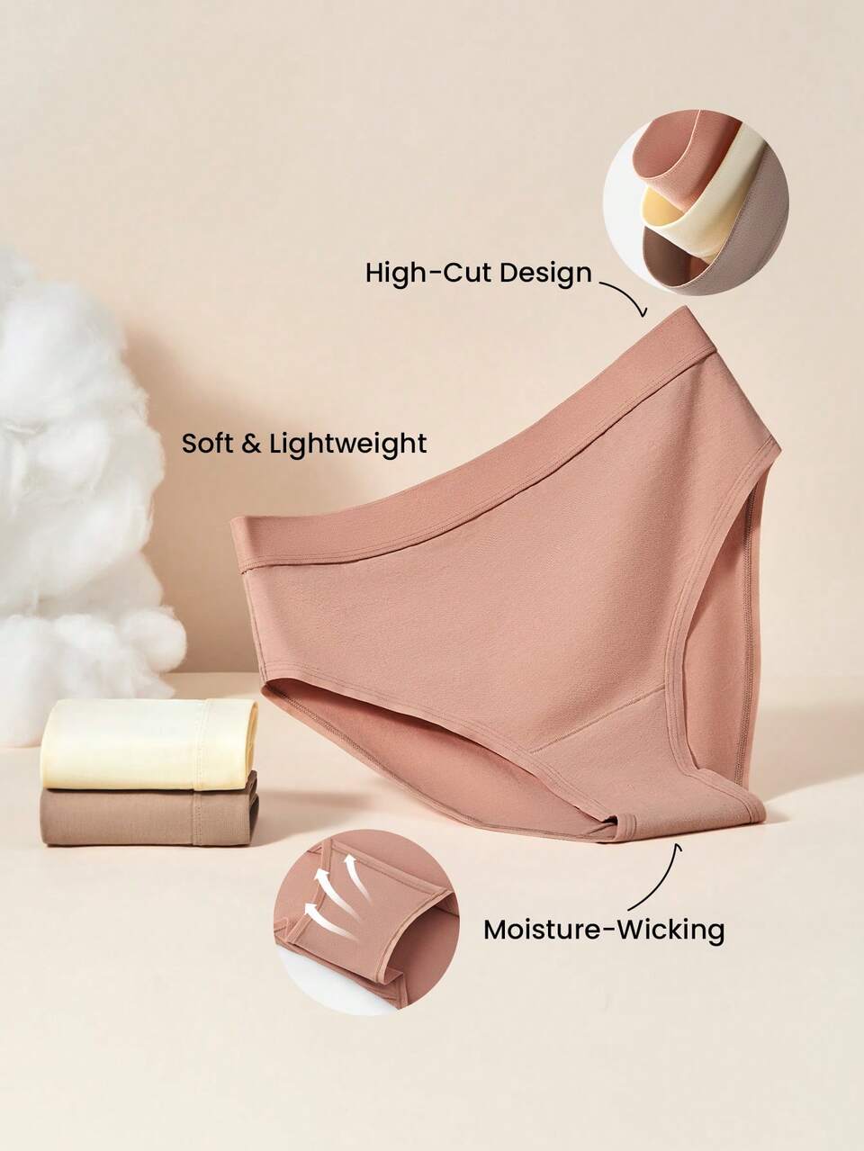 3-Pack High-Waist High-Leg Cheekies